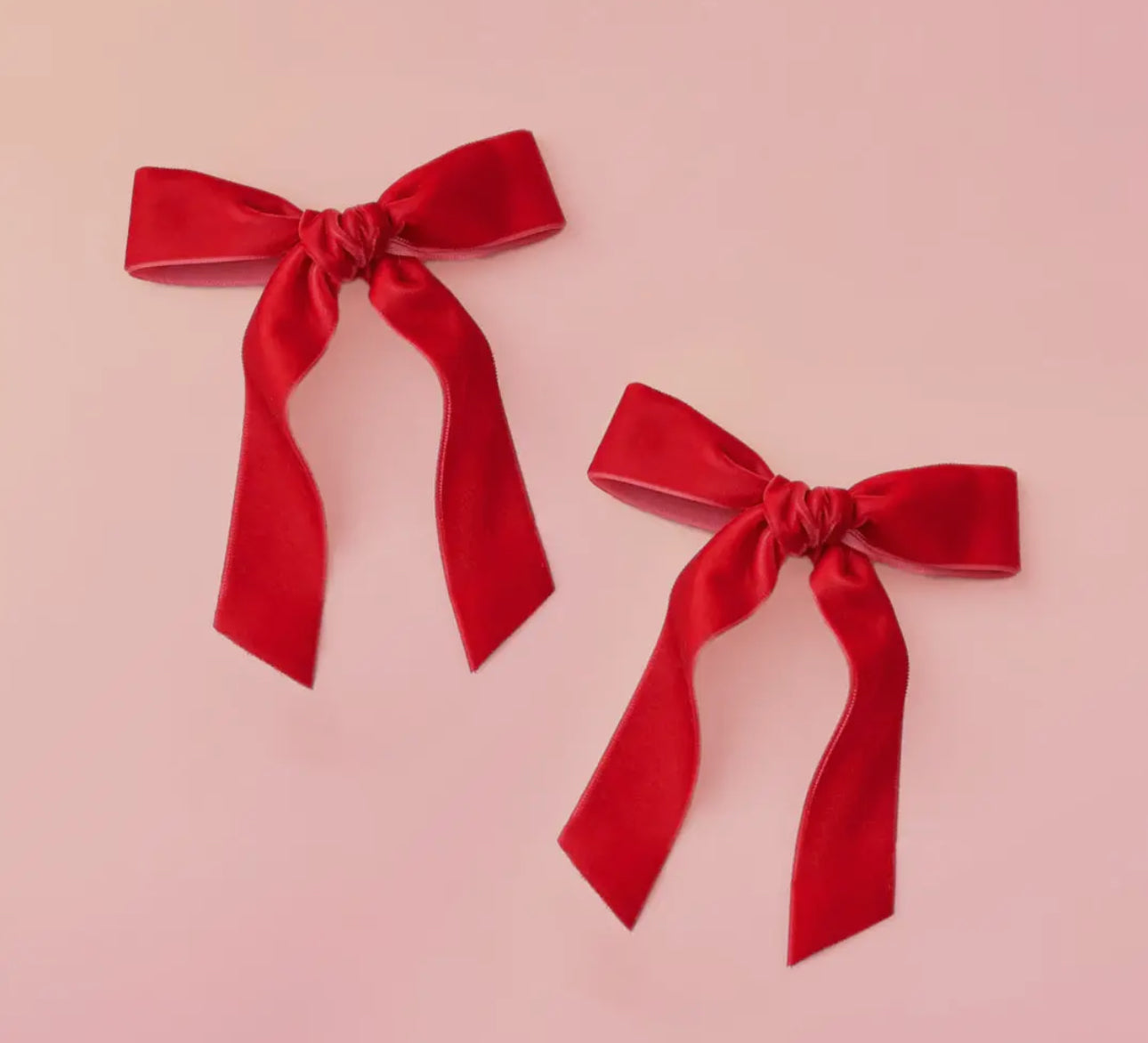 Velvet Red Hair Bows