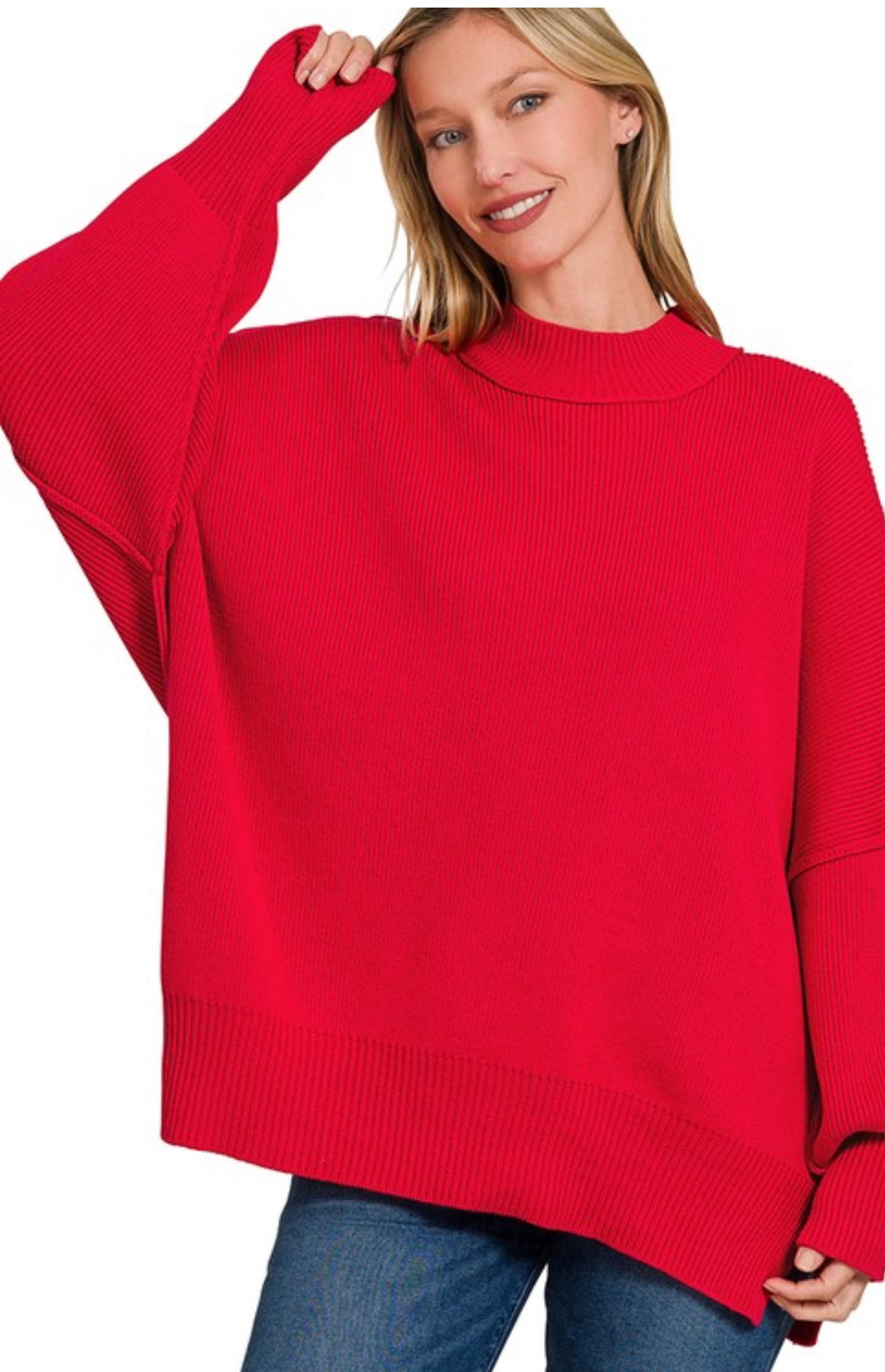 Basic Side Slit Sweater