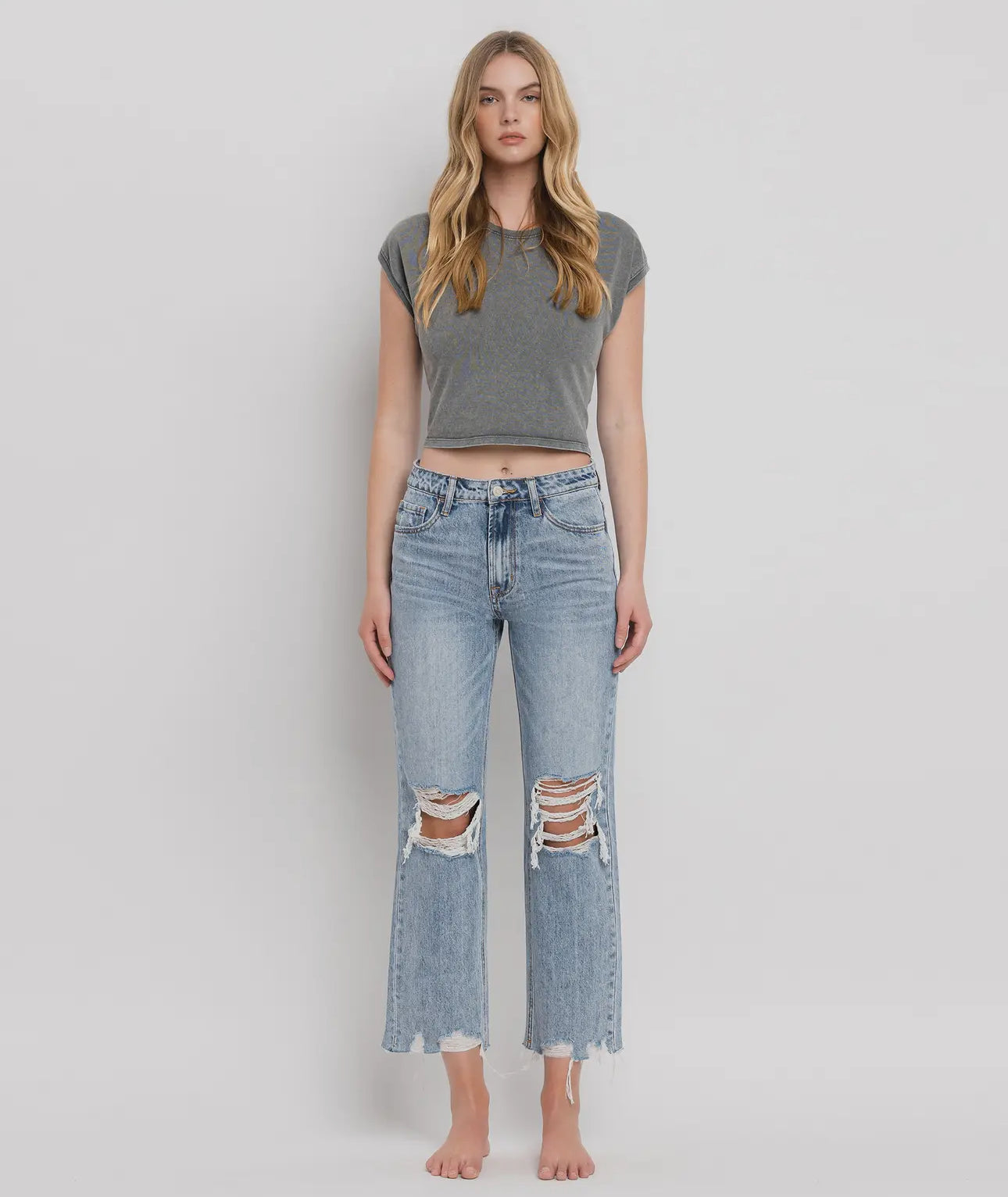 Adalyn Super High Rise Crop Denim