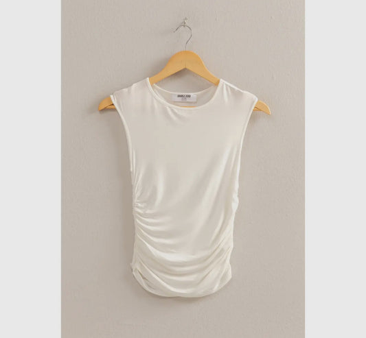 Lila Ruched Cap Sleeve Top