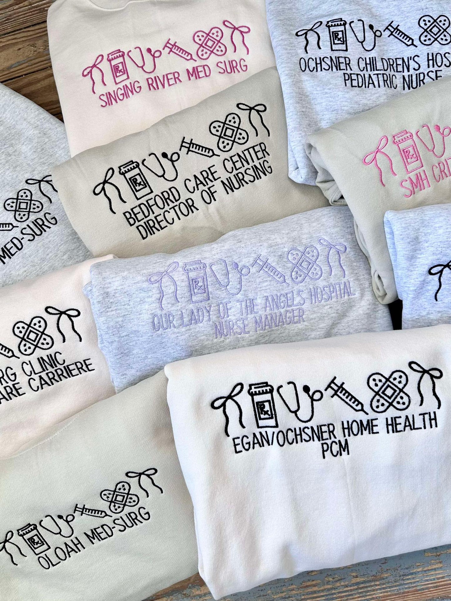 Hospital Nurse Things Custom Embroidery Sweatshirt