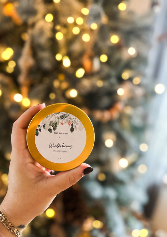 Winter Candles - 4 oz Gold Tins