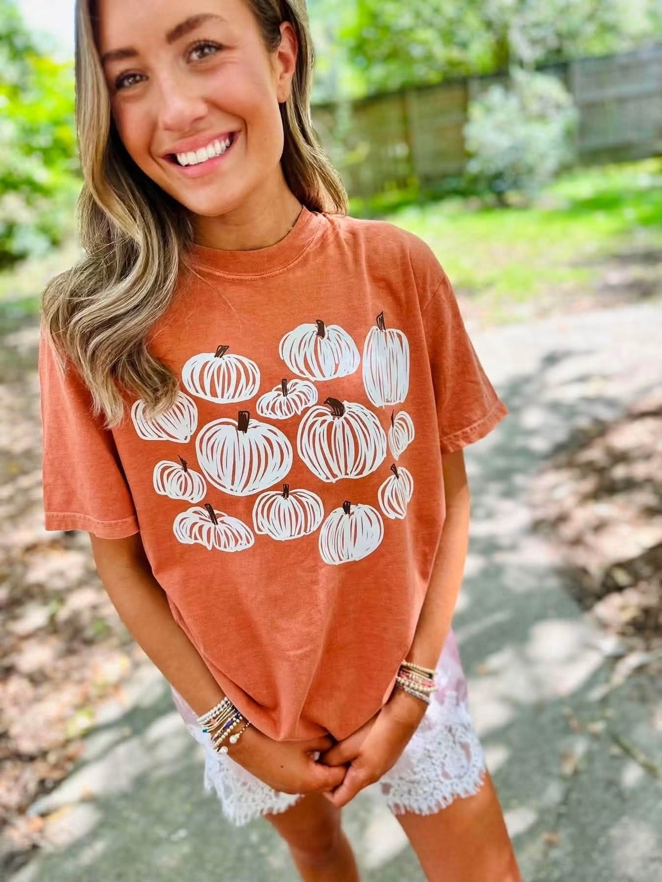 Doodle Hand Drawn Pumpkin Collage FALL15 DTF Tee