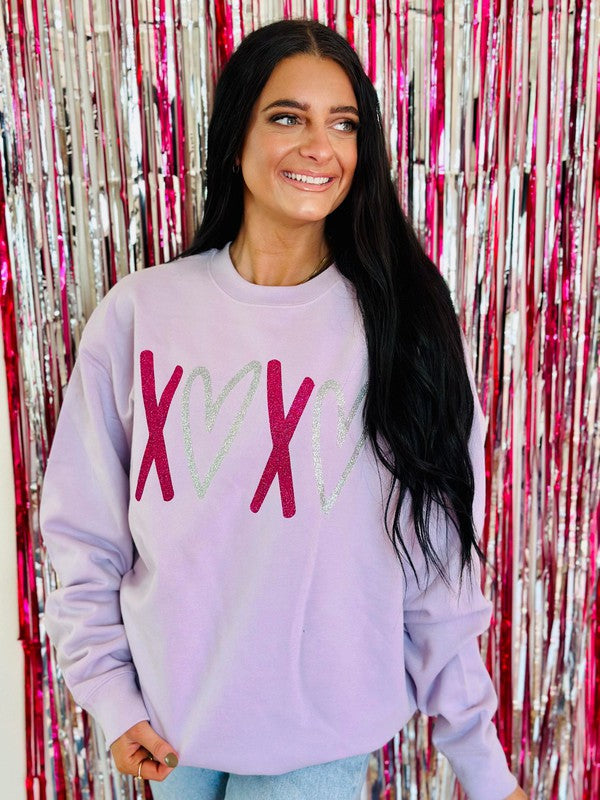 Xoxo Heart's Multi Glitter Vinyl Sweatshirt