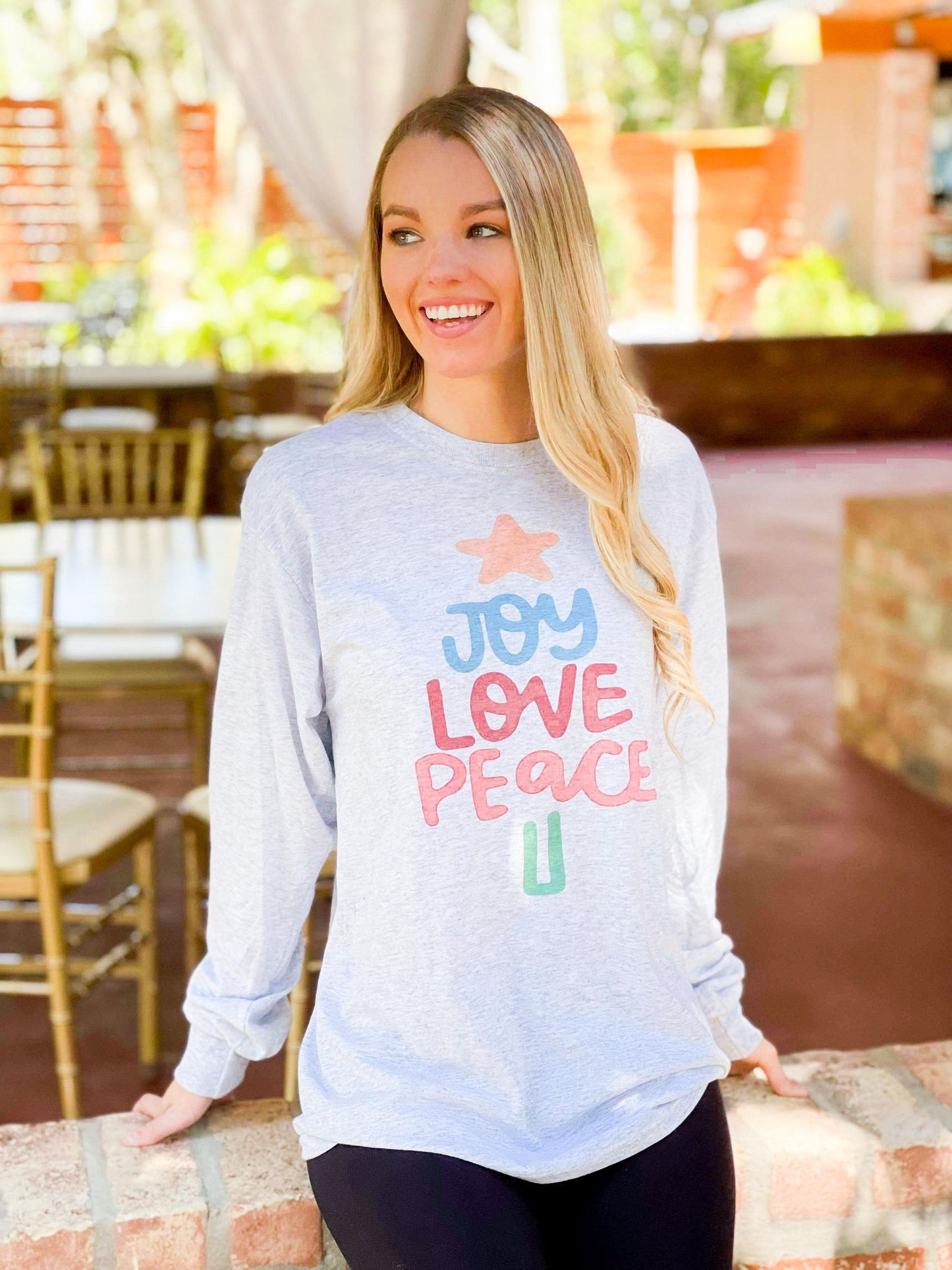 Joy Love Peace Christmas Tree Longsleeve