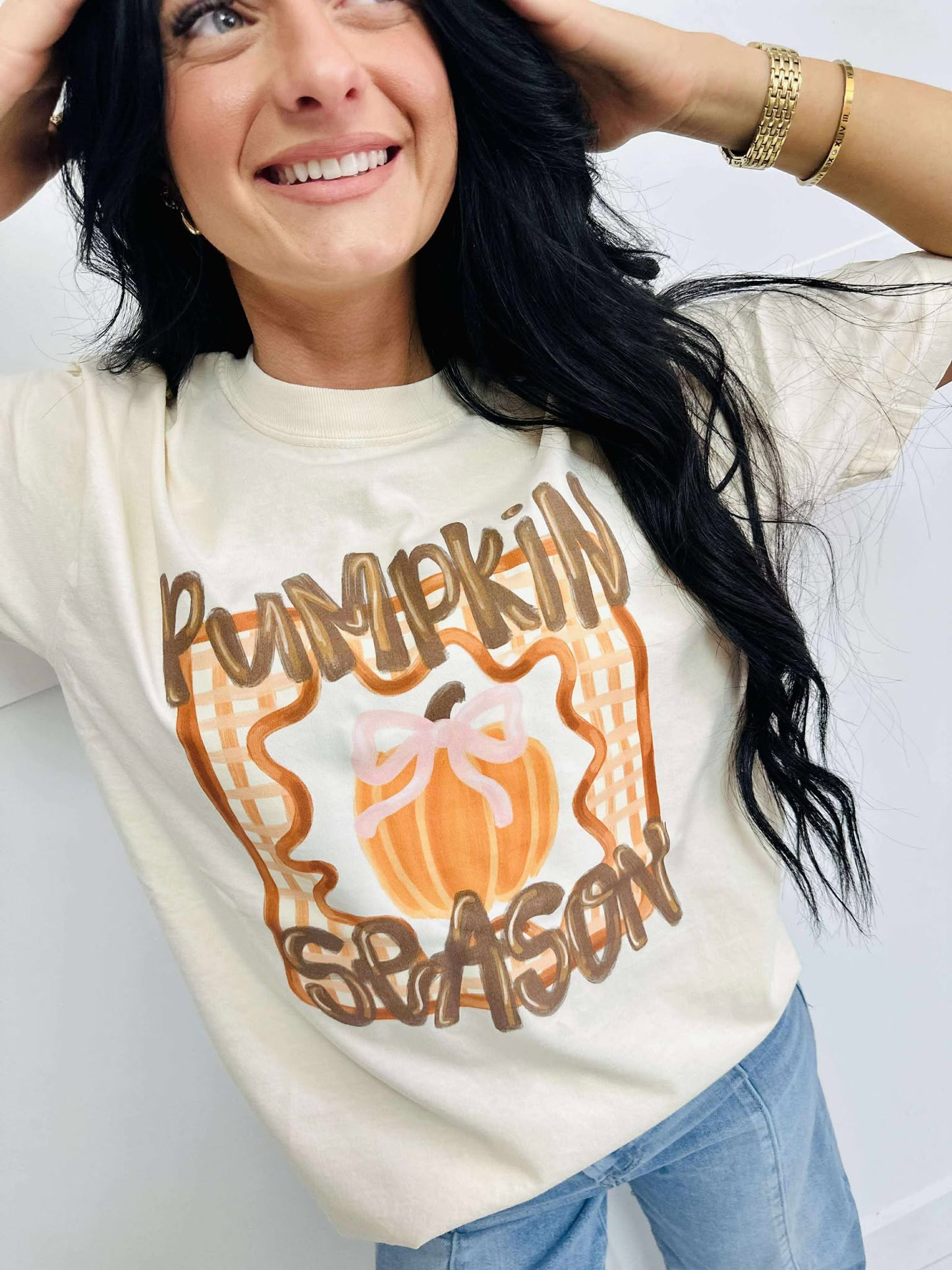 Pumpkin Season Coquette Frame DTF Graphic Tee