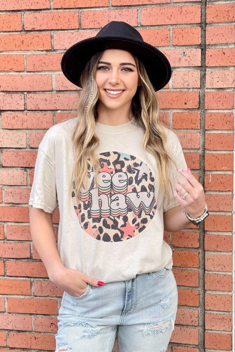 Yee Haw Preppy Leopard Circle