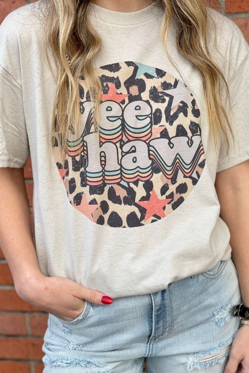 Yee Haw Preppy Leopard Circle
