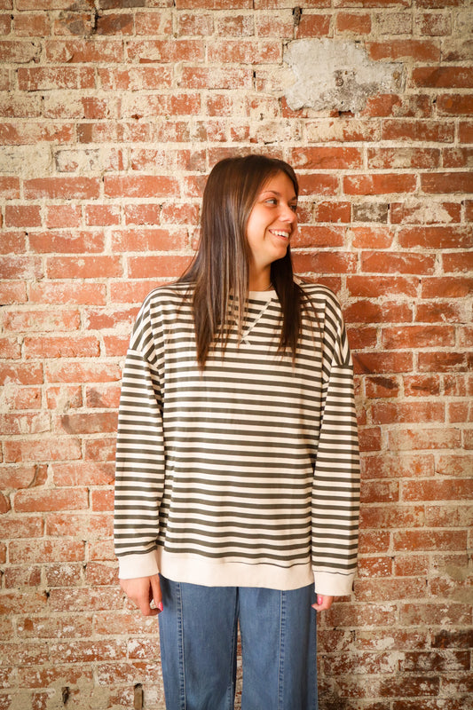 Neutral Edit Stripe Pullover