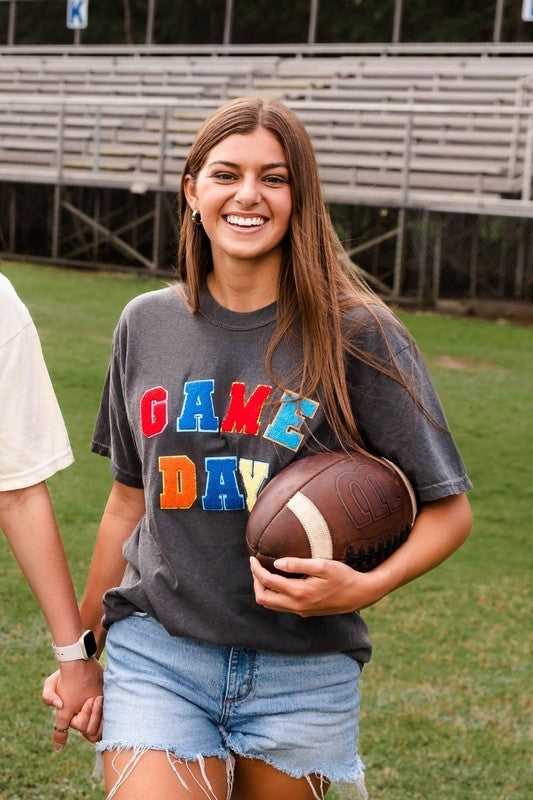 Game Day Multi Colored Chenille Patch Tee