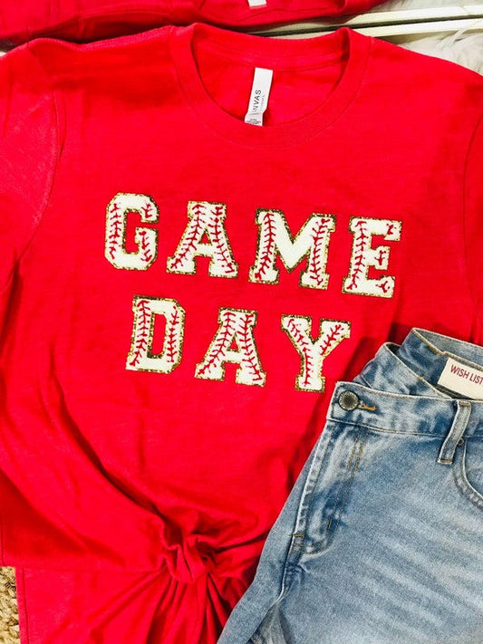 Game Day Baseball Chenille Patch Tee