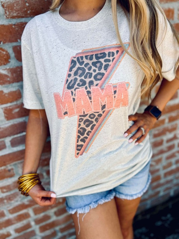 Mama Retro Leopard Lightning Bolt