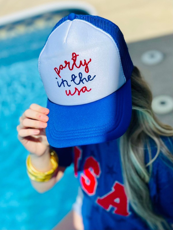 Party In The USA Glitter Trucker Hat
