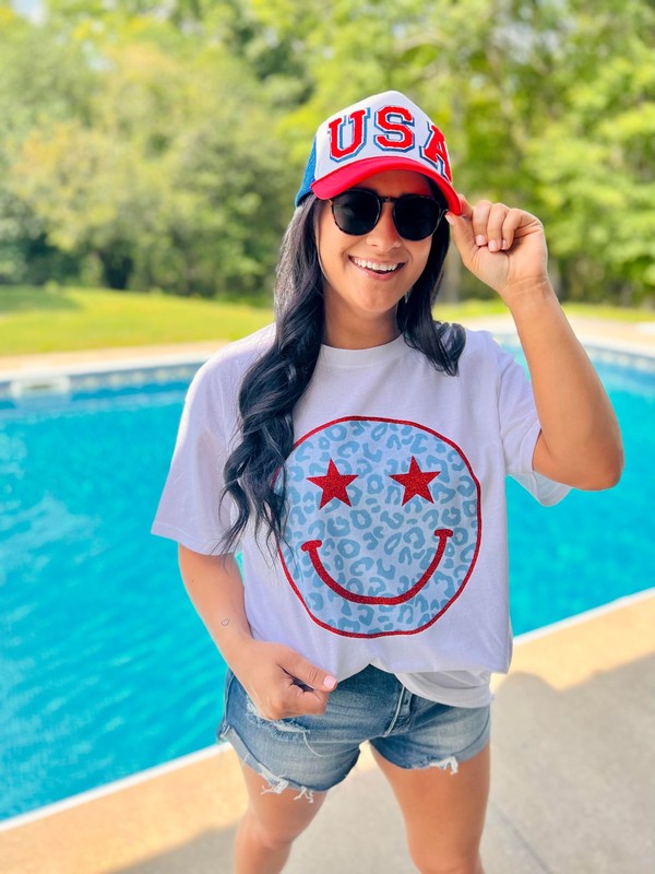USA Leopard Star Happy Sublimation Glitter Combo