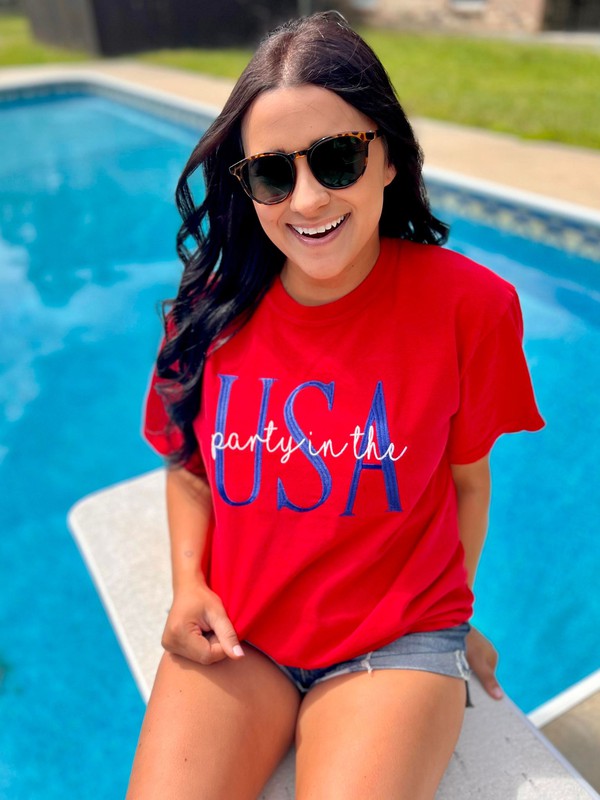 Party In The USA Embroidered Tee
