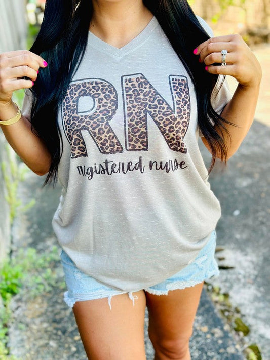 Registered Nurse Leopard Marble Tee