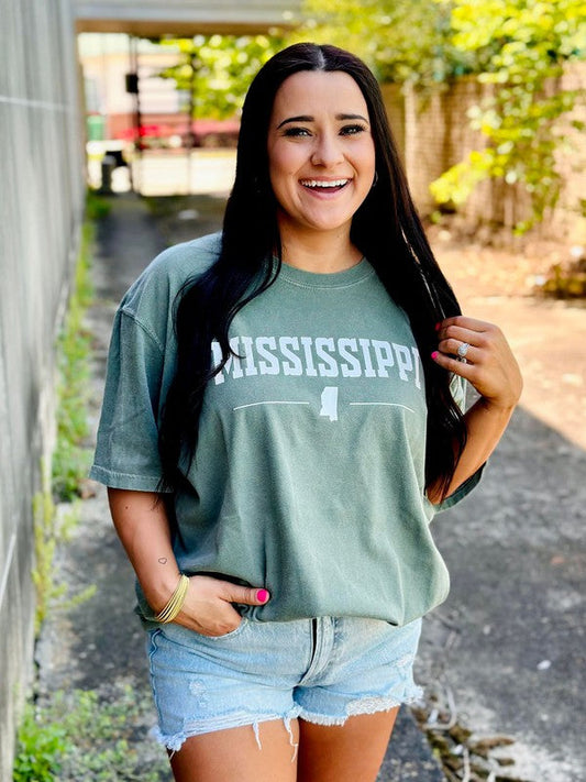 CUSTOM State Outline Pearl Print Tee