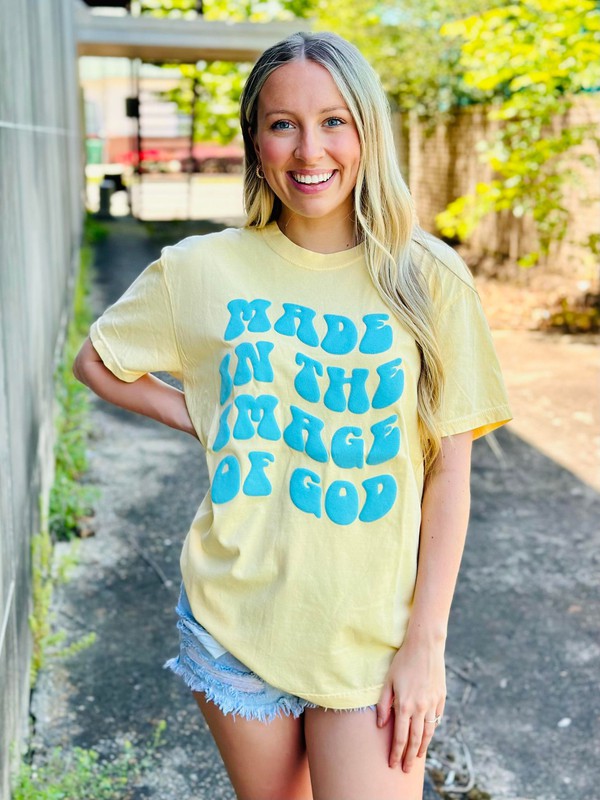 Wavy Made In The Image Of God Puff Tee