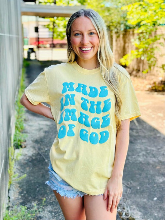 Wavy Made In The Image Of God Puff Tee