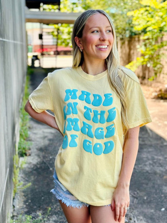 Wavy Made In The Image Of God Puff Tee