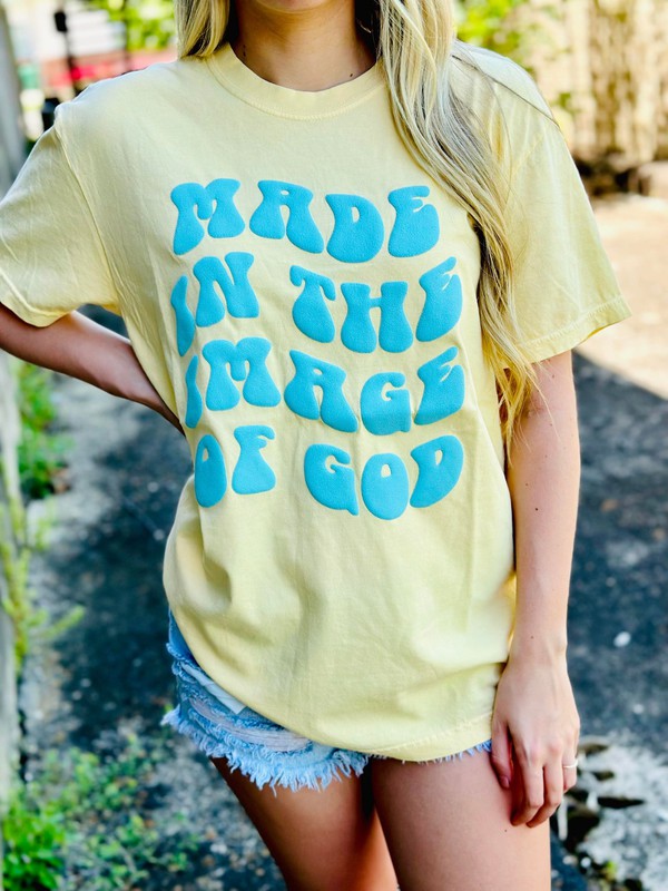 Wavy Made In The Image Of God Puff Tee