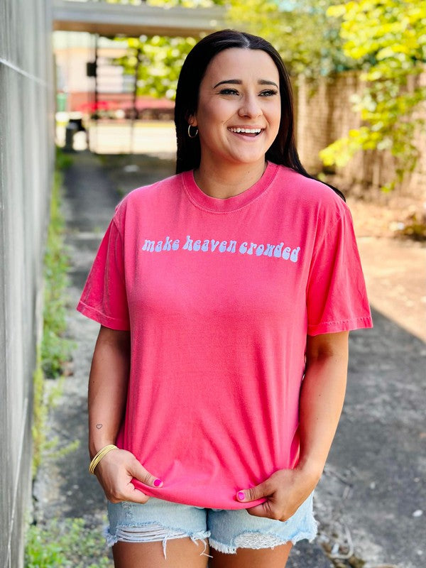 Make Heaven Crowded Retro Embroidered Tee
