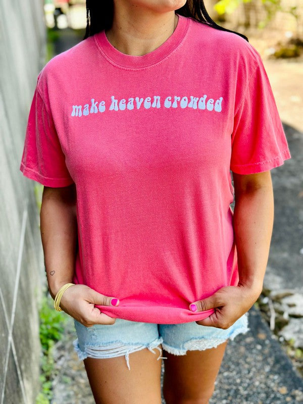 Make Heaven Crowded Retro Embroidered Tee