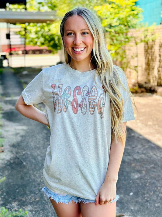 Blessed Floral Pattern Tee