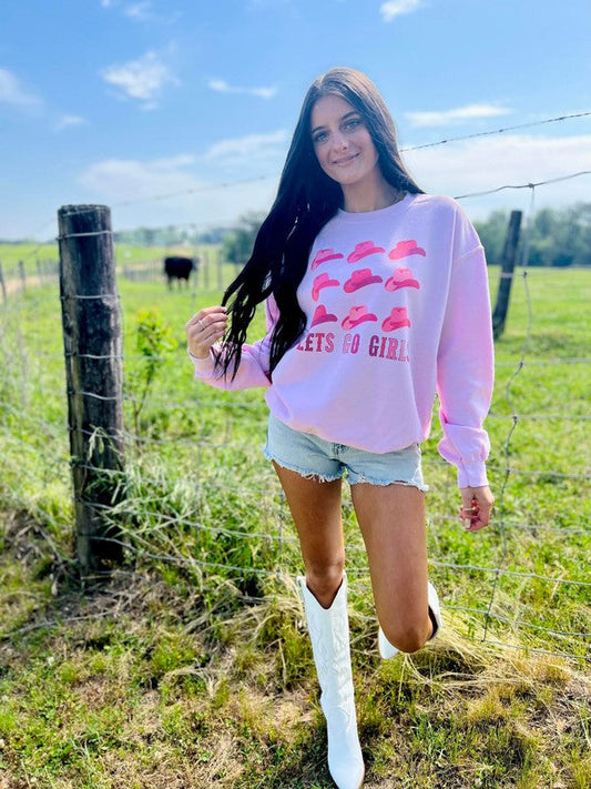 Let's Go Girls Cowboy Hats Sweatshirt