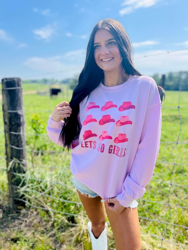 Let's Go Girls Cowboy Hats Sweatshirt