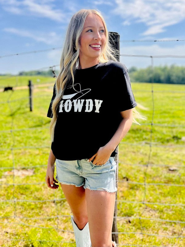 Howdy Cowboy Hat Puff Tee