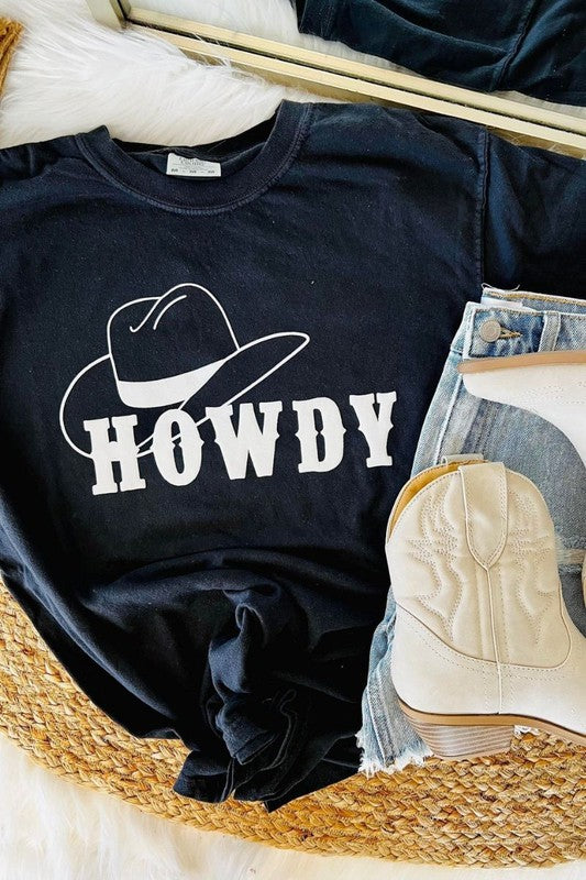 Howdy Cowboy Hat Puff Tee