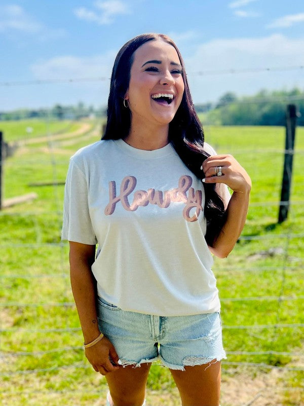 Howdy Cursive Western Tee