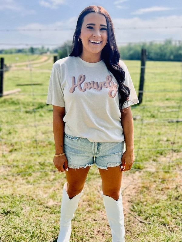 Howdy Cursive Western Tee