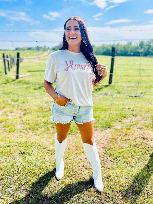 Howdy Cursive Western Tee