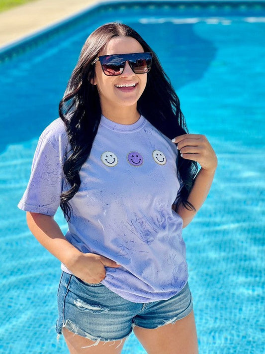 Happy Chenille Patch Mineral Wash Tee