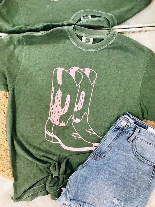 Western Cactus Cowgirl Boots Tee