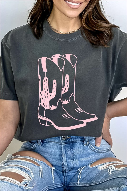 Western Cactus Cowgirl Boots Tee
