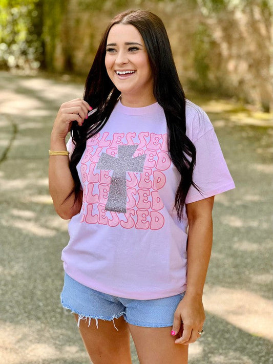 Blessed Cross Glitter Sublimation Combo Tee