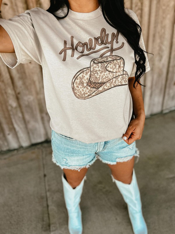 Howdy Rope Cowgirl Hat Tee
