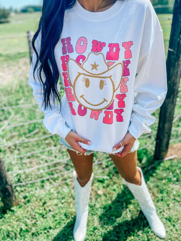 Howdy Stacked Sublimation Glitter Combo Sweatshirt
