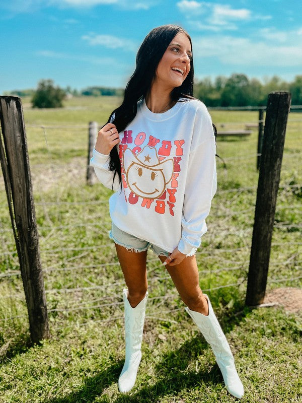 Howdy Stacked Sublimation Glitter Combo Sweatshirt
