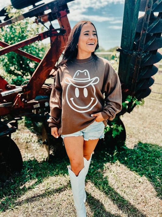 Cowboy Happy Puff Sweatshirt