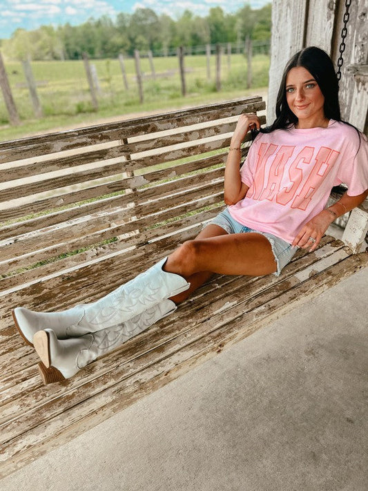 Nash Varsity Malibu Pink Tee