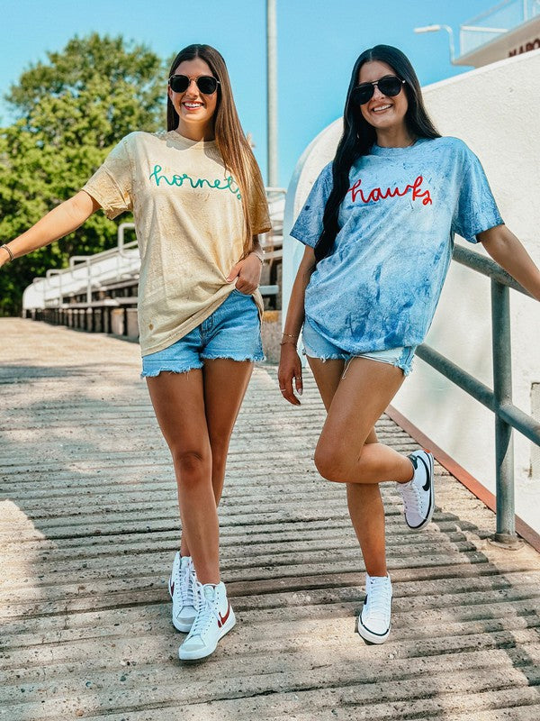 Custom School Yarn Puff Tee