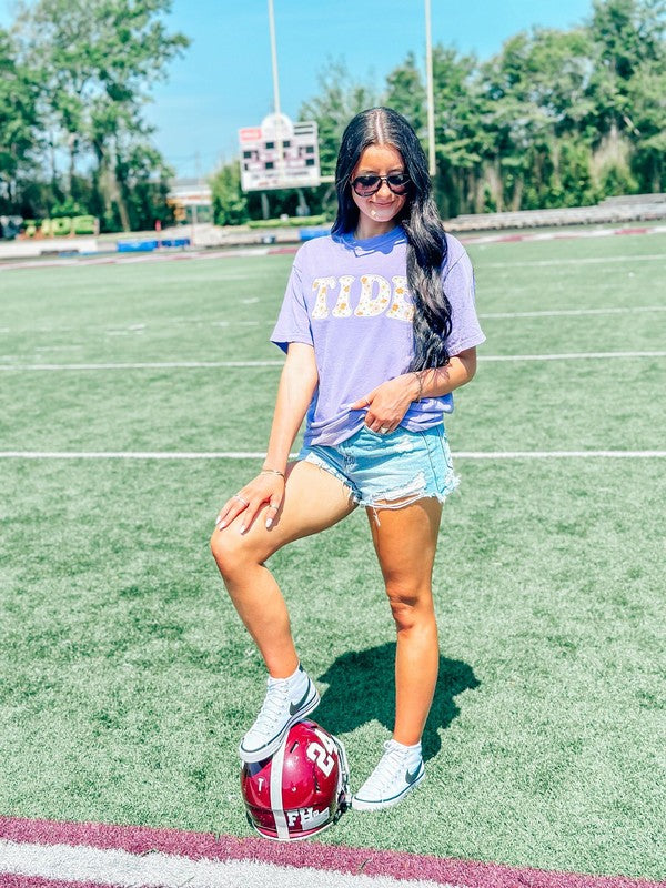 Custom Retro Happy Flower Applique Tee