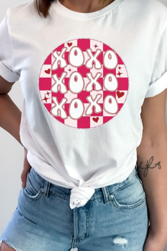 XOXO Checkered Circle Tee