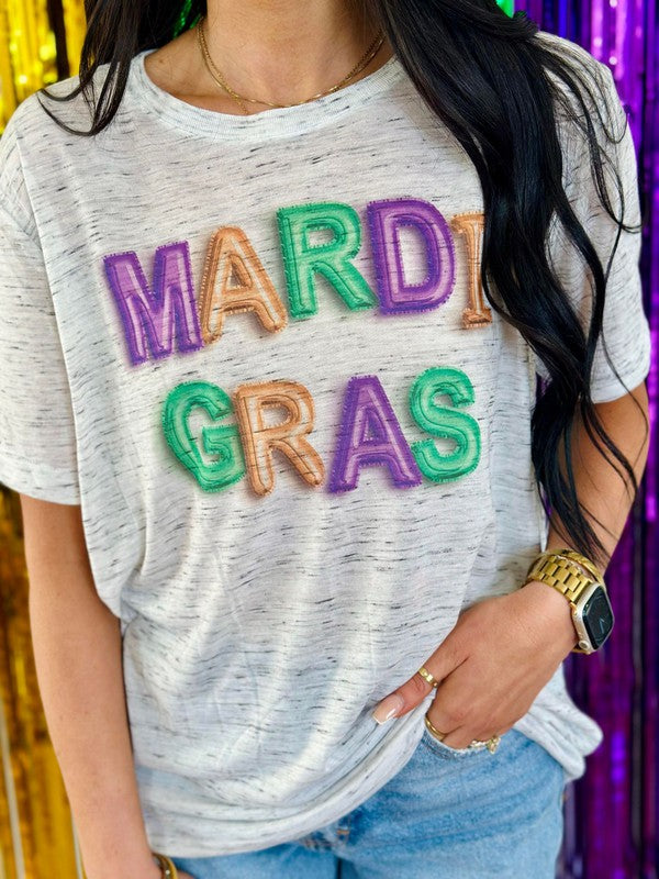 Mardi Gras Balloons Marble Tee
