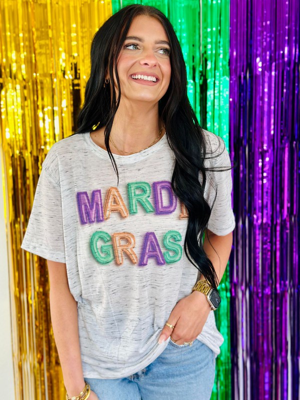 Mardi Gras Balloons Marble Tee