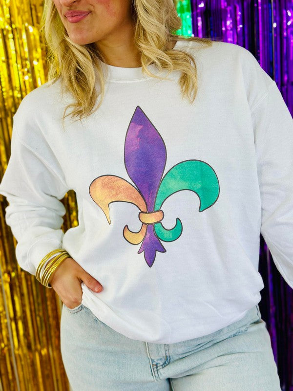 Fleur De Lis Multi Color Sweatshirt